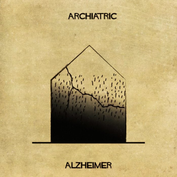 alzheimer representado como si fuera una casa