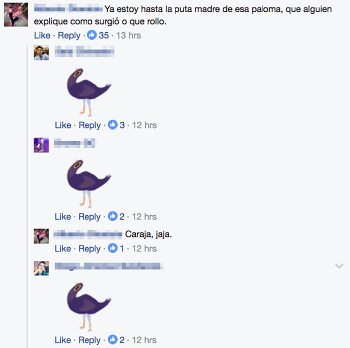comentarios de facebook llenos de palomas