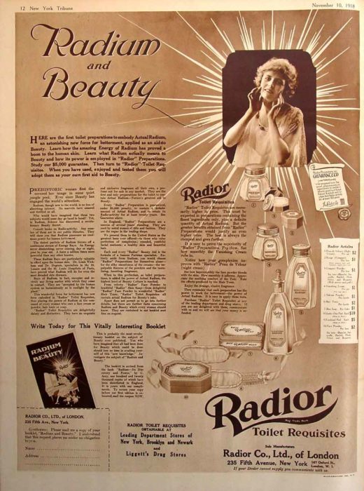anuncio de crema radioactiva