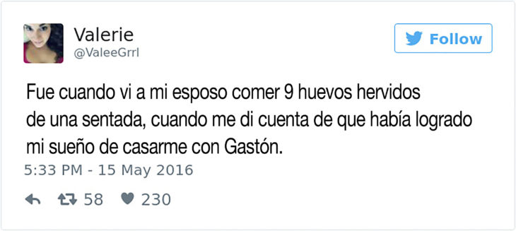 tuit sobre esposo que se parece a gaston