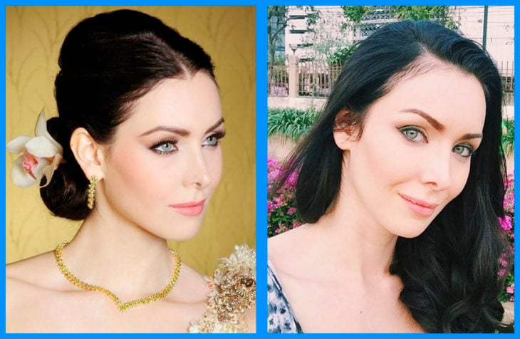 Natalie Glebova con y sin maquillaje