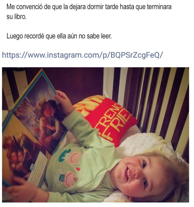 tuit sobre una niña leyendo un libro