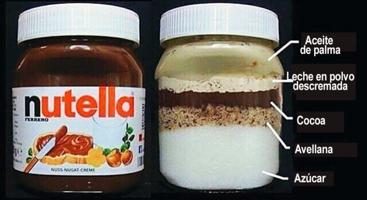 etiqueta real de la nutella