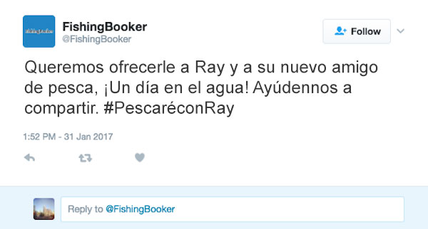 queremos regalarle un equipo de pesca a Ray