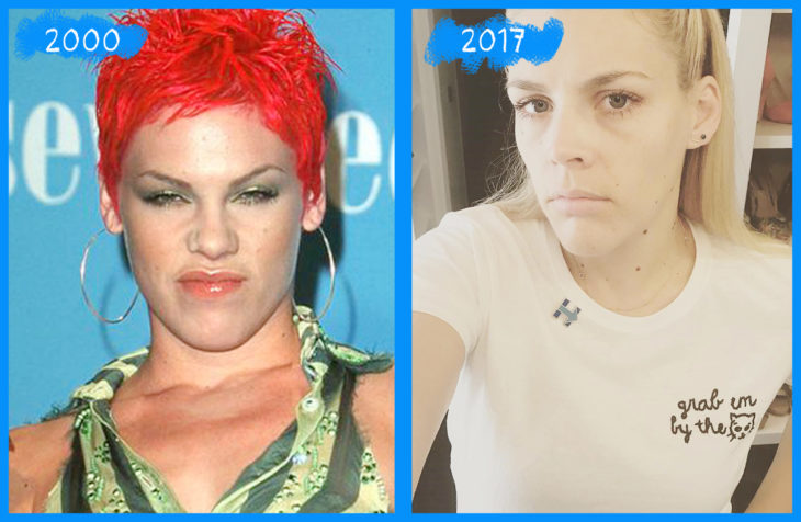 pink antes y después