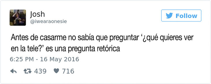 tuit sobre matrimonio y la tele