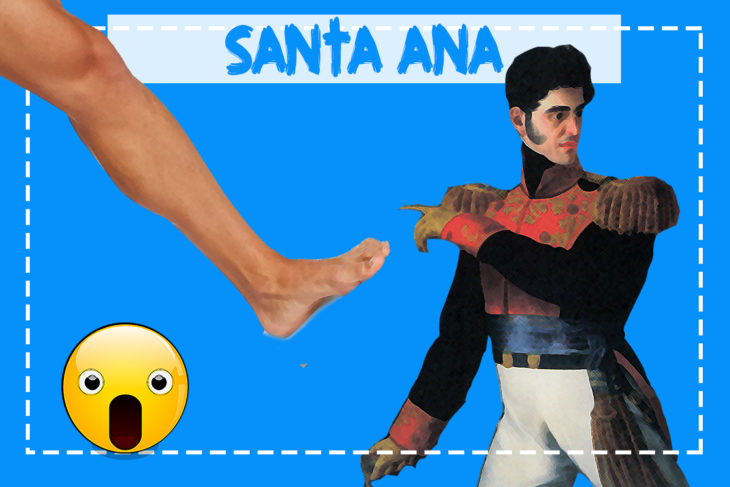 santa ana, una pierna y un emoji de sorpresa