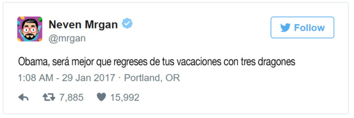 comentario en twitter para que regrese obama