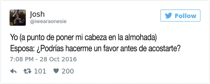 tuit sobre pedir un favor antes de dormir