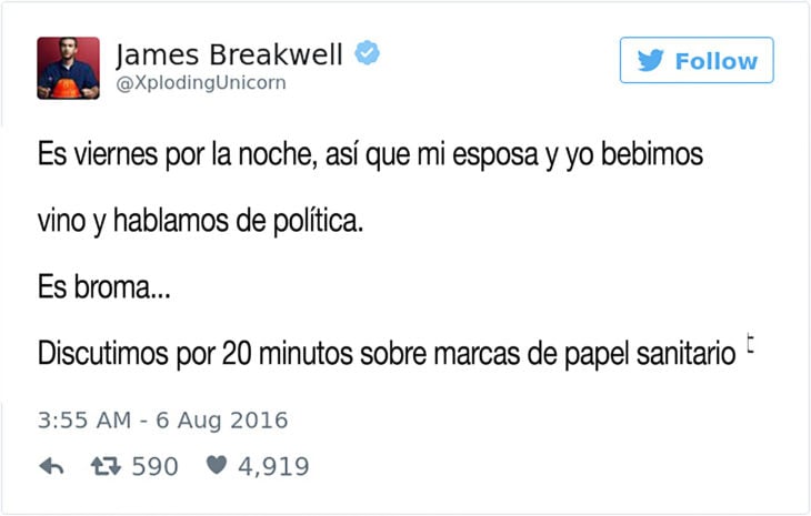 tuit sobre viernes por la noche en la vida de casados