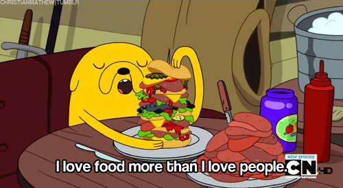 me gusta más la comida que la gente