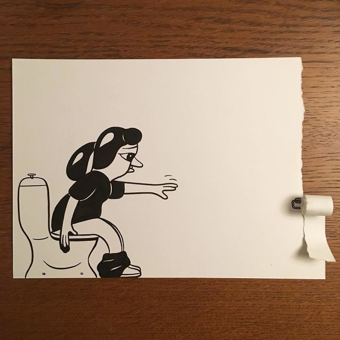 papel de baño dibujo 3d papel