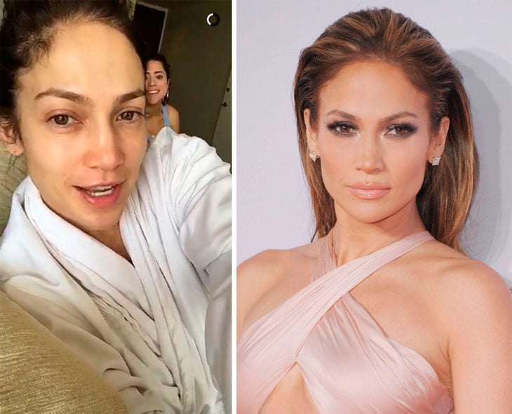 Jennifer Lopez sin maquillaje