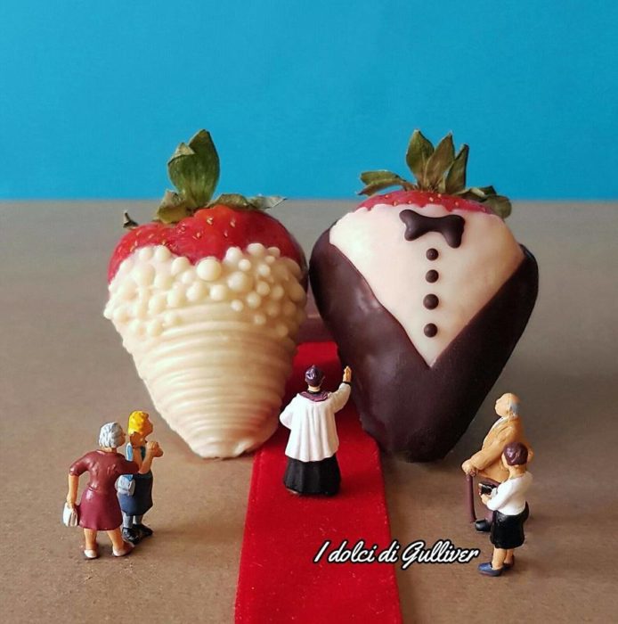 boda fresas postre miniatura italiano