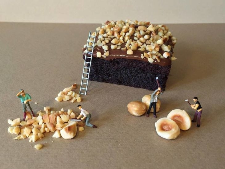 postre miniatura italiano brownie