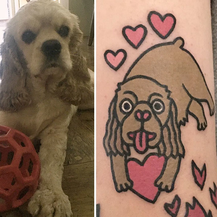 perro cocker tatuaje