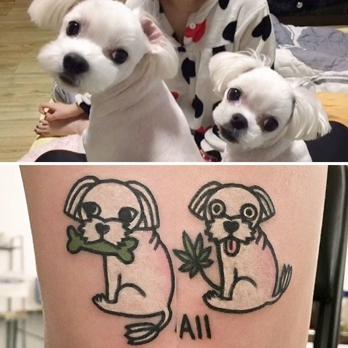 dos perros blancos tatuaje 