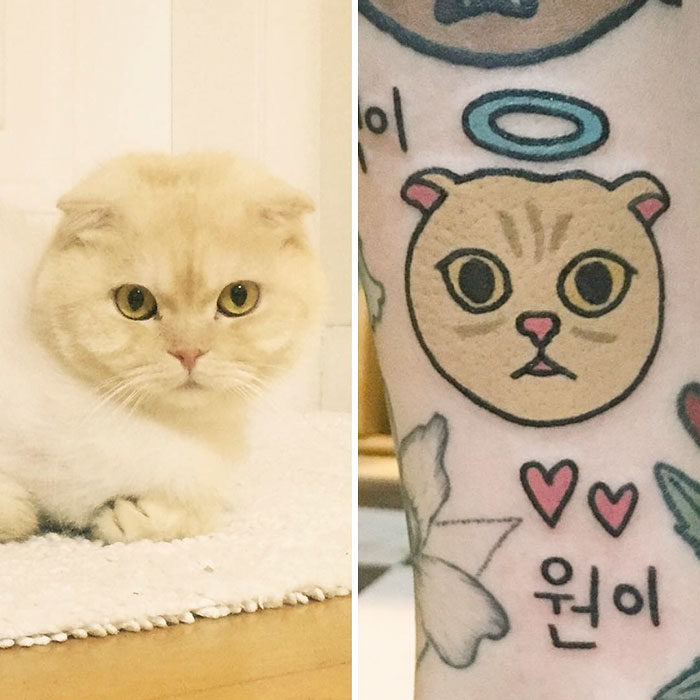 gato angelito tatuaje 