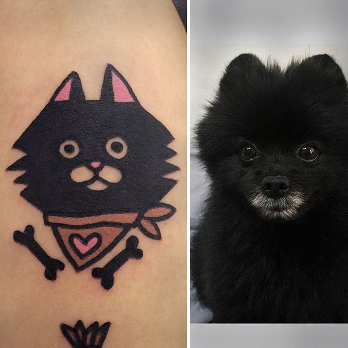 perro negro tatuaje 