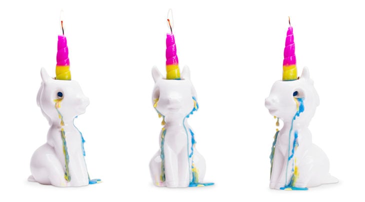 velas de unicornio que lloran