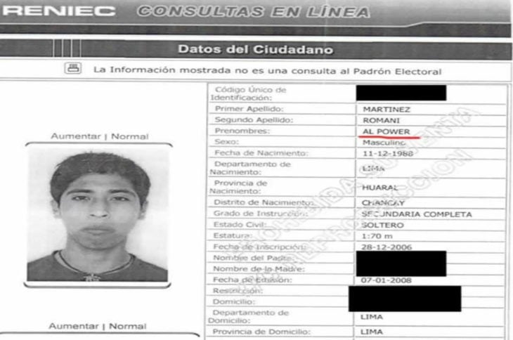 identificación de persona llamada Al Power