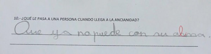 respuesta de un niño a lo que es ancianidad 