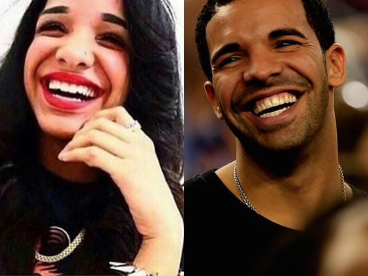 drake y una mujer que se parece a él