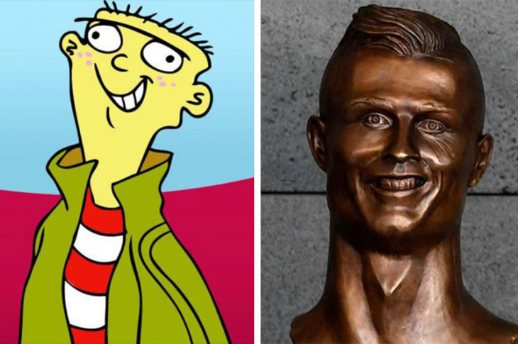 ed edd y eddy cristiano ronaldo estatua busto bronce