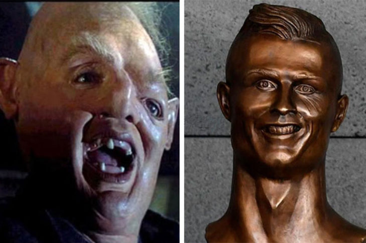 cristiano ronaldo estatua busto bronce aborigen goomie