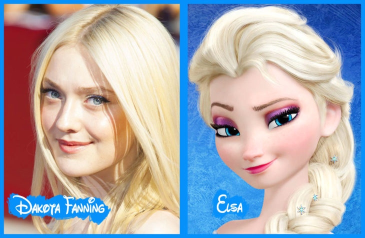 dakota fanning y elsa de frozen