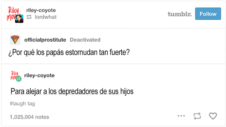 chiste en tumblr sobre estornudo de papás