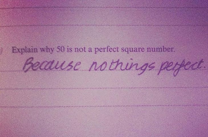 examen de Explica porque 50 no es un numero cuadrado perfecto