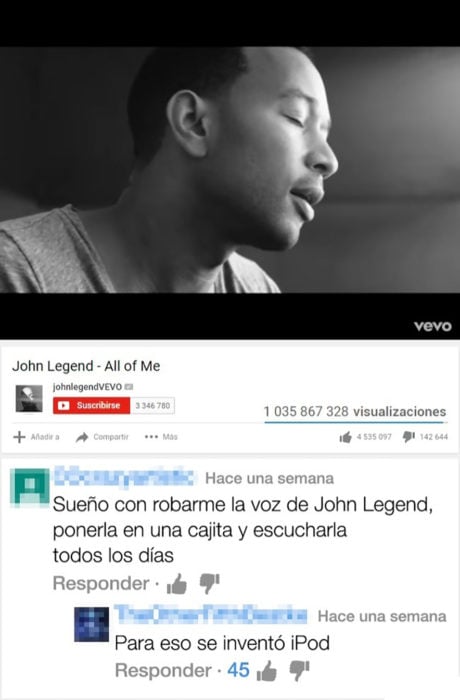 captura de un vídeo de john legend