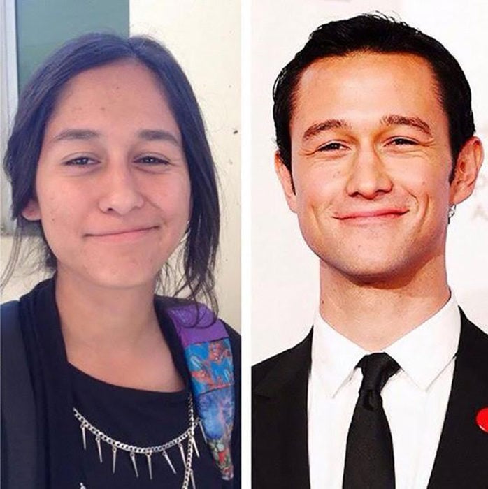 joseph gordon levitt y mujer que se parece a él