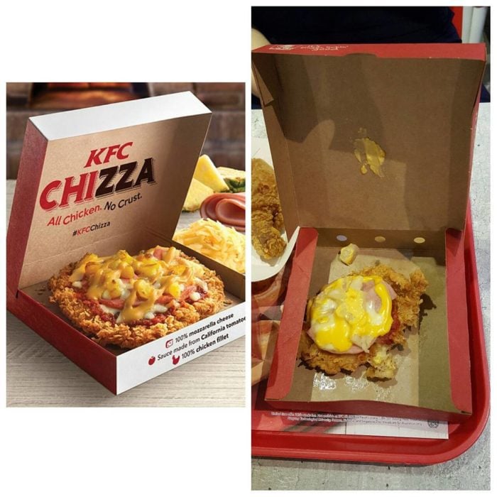 expectativa vs realidad KFC Pizza