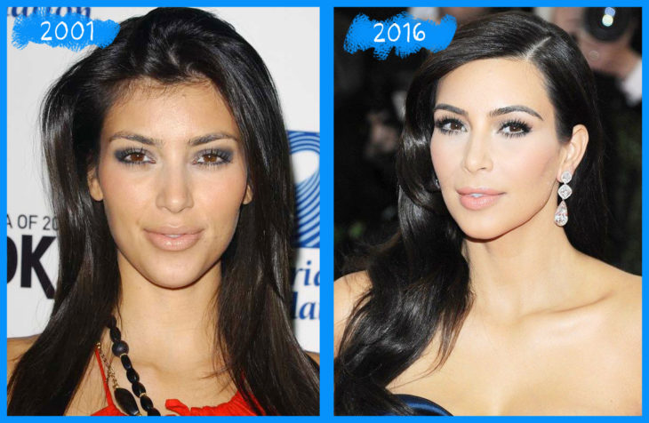 kim kardashian 2001 y 2016