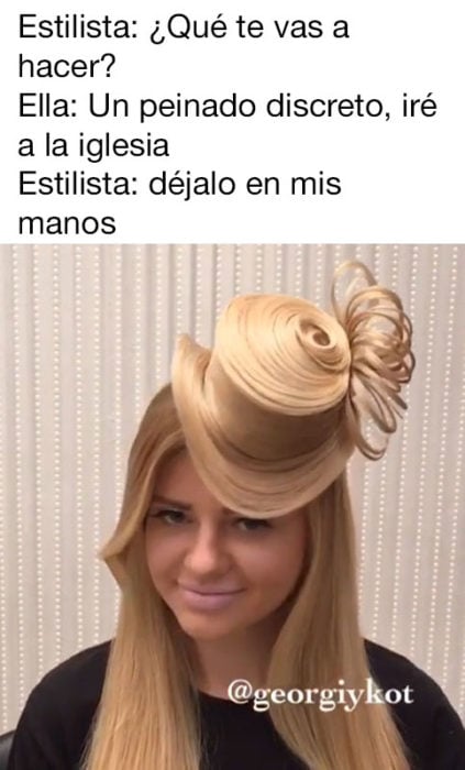 corte de cabello exótico sombrero rubia