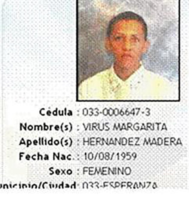 identificación de persona llamada virus margarita