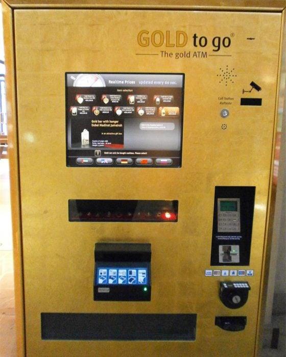 máquina expendedora de oro