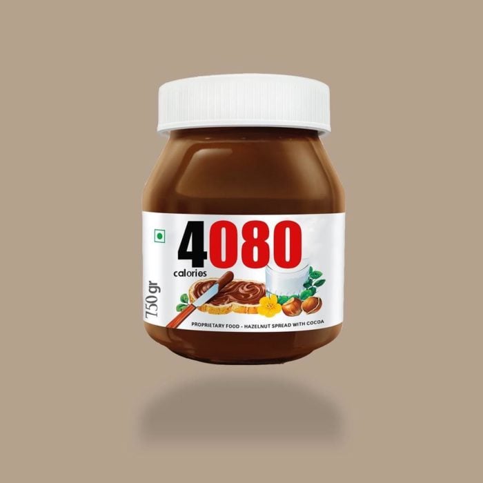 envase de nutella dice las calorías que contiene el producto