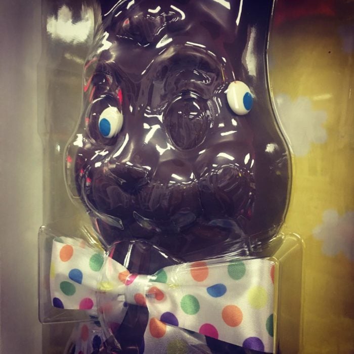 conejo de chocolate mal hecho