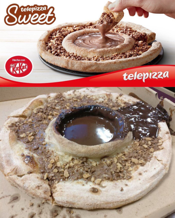 pizza de chocolate mal hecha