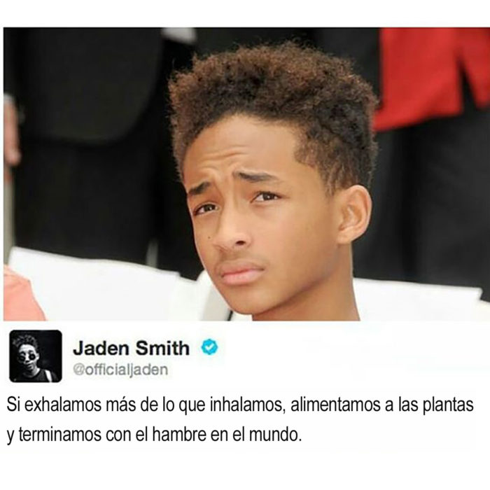 foto de jaden smith en un comentario de twitter