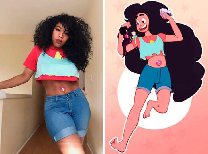 chic disfrazada de Steven Universe