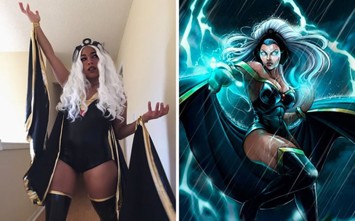 chica disfrazada de storm de xmen