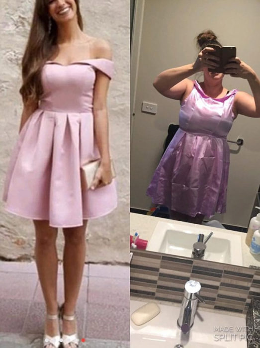 expectativa vs realidad vestido lila