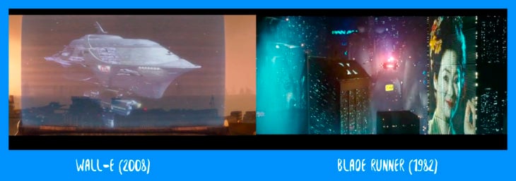 escena comparativa entre wall-e y blade runner