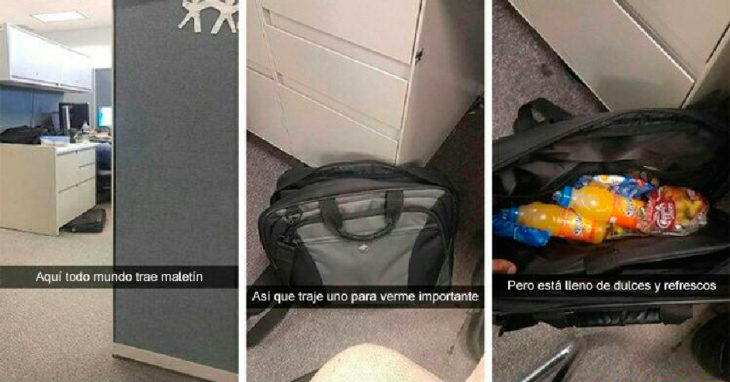 snap oficina, todos traen maletín