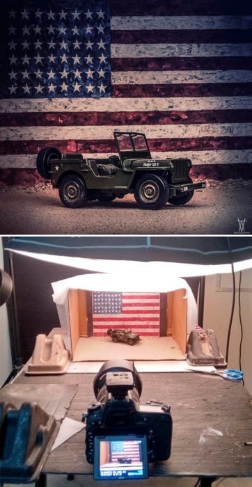 Montaje, jeep ejercito EEUU miniatura 