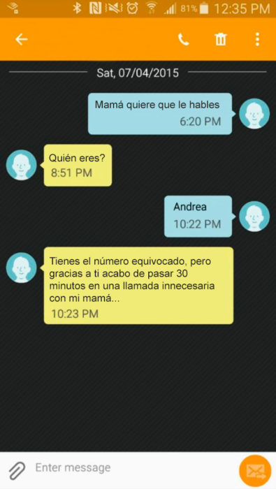 Mensajes equivocados - mamá quiere que le hables
